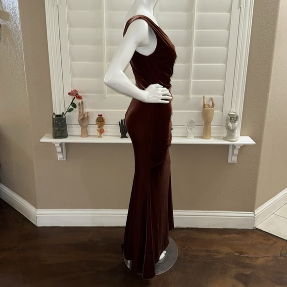 Revelry Dawson Velvet Dress Rust - Picture 4 of 13
